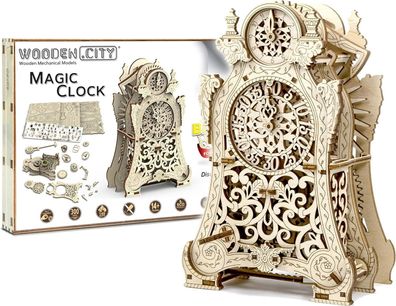 Wooden City Magische Uhr 3D-tec Holz Bausatz 149 Teile