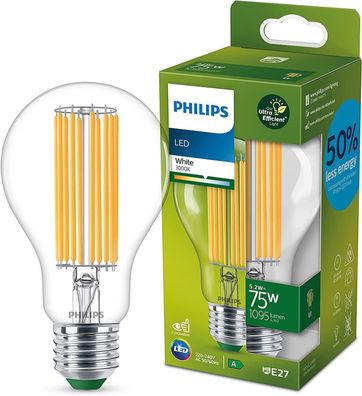 Philips LED Classic ultraeffiziente E27 Lampe, A-Label, 75W, klar, neutralweiß