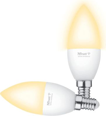 Trust WiFi E14 Smart Lampe, Dimmbar LED Birne, Leuchtmittel für Alexa und Google