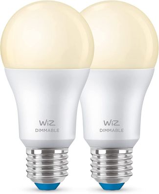 WiZ Warm White LED Lampe, E27, dimmbar, warmweiß, 806 lm, 60W