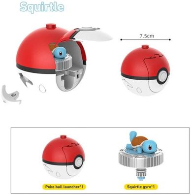 Schiggy Pokéball Poké-Balls Pokémon Kampfspitze Figur Pokemon Spielzeug mit Drehung