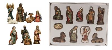 Heilige Familie und Krippenfiguren, je 11-tlg. 3,5 - 5,0 cm