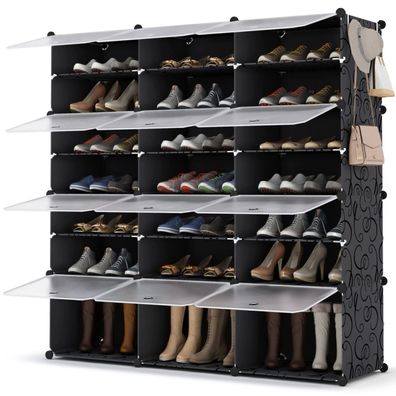 Schuhregal, 7-stufiger Schuhschrank Schuhaufbewahrung für 42 Paar Schuhe und Stiefel