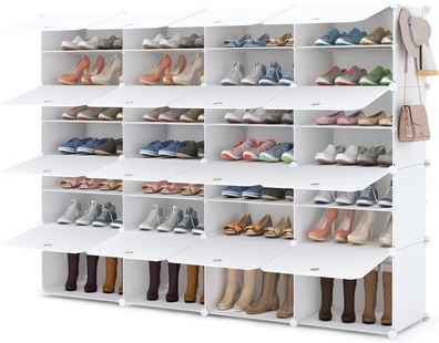 Schuhschrank Kunststoff Schuhregal Schuhaufbewahrung für 56 Paar Schuhe und Stiefel