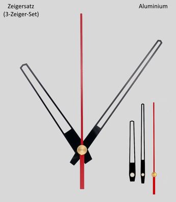 Zeiger Satz 100 mm Alu Uhrzeiger Set Metall für DIY, Wanduhren 10 cm schwarz NEW
