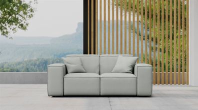 Gartensofa Loungesofa Sofa 2-Sitzer SUMMER wetterfester Stoff NXL Hellgrau