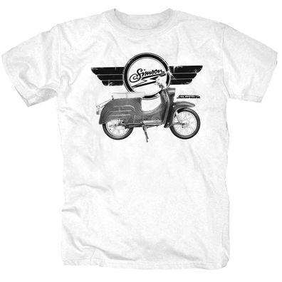 Schwalbe Simson Moped DDR Ostdeutschland T-Shirt S-5XL weiss