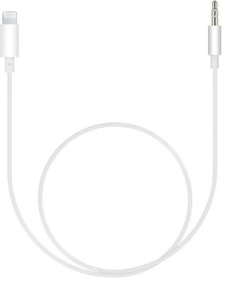 GO SOLID! Lightning zur Aux kabel für Apple Weiß- 1 meter