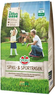 SPERLI's Spiel- & Sportrasen RSM 2.3, 2 kg für ca. 100 m², robust und belastbar, für