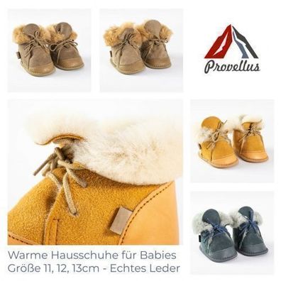 Hausschuhe FÜR KINDER Pantoffeln ECHT Deutsches Merinoschaffell/ LEDER Kleinkind