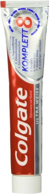 Colgate Komplett 8 Zahnpasta mit Fluorid Ultra Weiss 75 ml