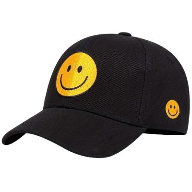 Smiley Schwarze Cap - Smiley Emoticon Caps Kappen Mützen Hüte Snapbacks Hats