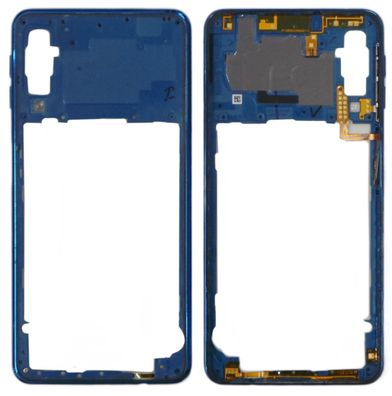 Original Samsung Galaxy A7 2018 SM-A750F Mittelrahmen NFC Blau Akzeptabel