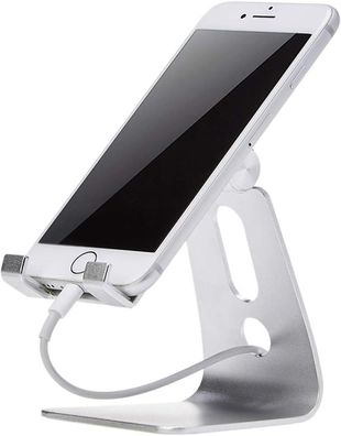 Verstellbarer Handy-Ständer für iPhone und Android , Silberfarben