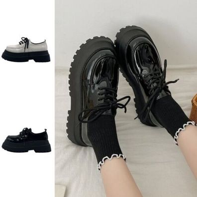 Frauen Lederschuhe Komfort Oxfords Damen Mode Party Schnuren Schuhe anziehen