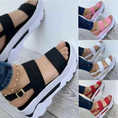 Damen Sommer Sandalen Freizeit Schuhe Mittelschuhe Damen Slide Outdoor-Schuhe DE