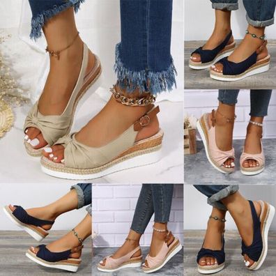 Damen Sandalen Sommer Hausschuhe flache Schuhe zur Erhohung der Hohe