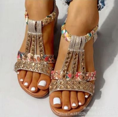 Frauen Slingback Low Heel Wegde Sandalen Damen Sommer Urlaub Bequeme Schuhe