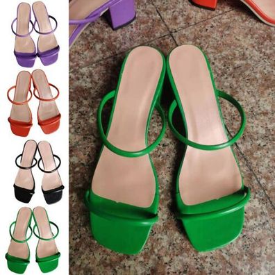 Frauen Sandalen Offener Zeh Schuhe Damen Nicht -Slip Party Einfarbig Fersen