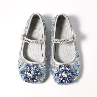 UK Kinder Madchen Cosplay Elsa Anna Prinzessin Strass Party Kristall flache Schuhe