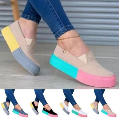 Damen Loafer Slip Plattform -Ladung Frauen Leicht Draussen Schlupfen Wanderschuh