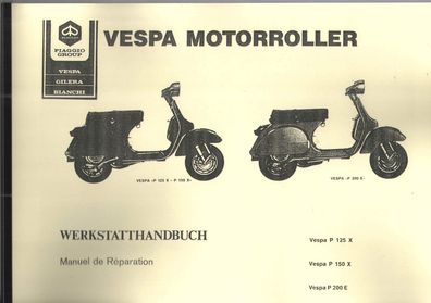 Reparaturanleitung Vespa P 124 , P 150 X , P 200 E, Motorroller Oldtimer