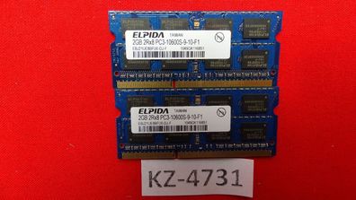 2x2GB Elpida EBJ21UE8BFU0-DJ-F EBJ21UE8BFU0 2GB DDR3 SO-DIMM PC3-10600 1333MHz