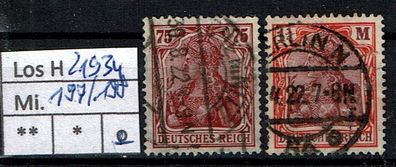 Los H21934: Deutsches Reich Mi. 197/98, gest.