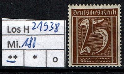 Los H21938: Deutsches Reich Mi. 180 * *