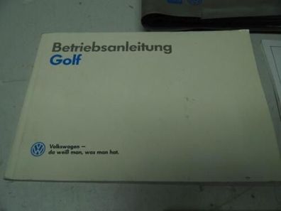 Bedienungsanleitung Betriebsanleitung Bordmappe VW Golf III