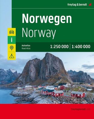 Norwegen, Autoatlas 1:250.000 - 1:400.000,
