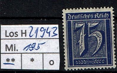 Los H21943: Deutsches Reich Mi. 185 * *
