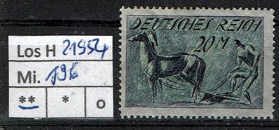 Los H21954: Deutsches Reich Mi. 196 * *