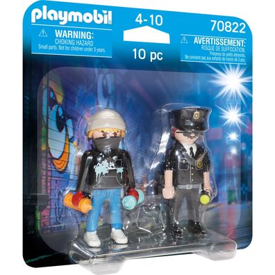 Playm. DuoPack Polizist und Sprayer 70822 - Playmobil 70822 - (Spielwaren / Playm...
