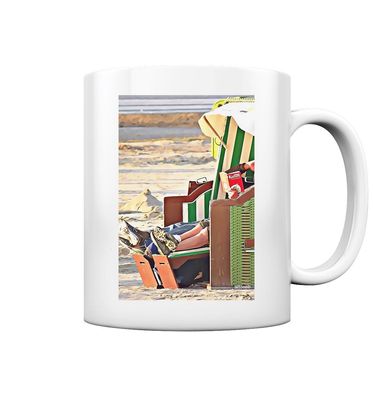 Tasse mit Fotodruck "Im Strandkorb"