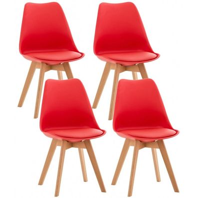 4er Set Stuhl Linares (Farbe: rot)