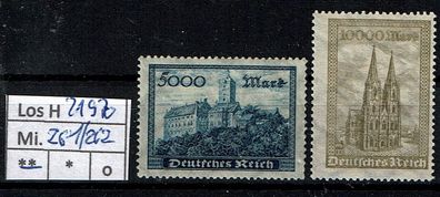 Los H21970: Deutsches Reich Mi. 261/62 * *
