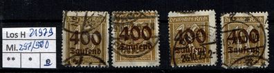 Los H21979: Deutsches Reich Mi. 297/300, gest.