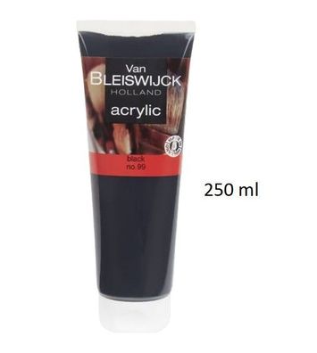 Malfarbe, Künstler, Van Bleiswijck Acrylfarbe Schwarz 250ml