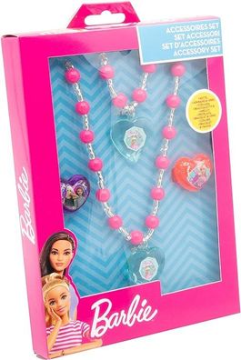 Joy Toy - Barbie Schmuckset: Armband, Halskettchen, 2 Ringe in Geschenkpackung 12x4x1