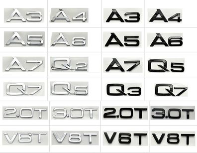 2.0T 1.8T 3.0TEmblem V6T V8T Badge Q3 Aufkleber Q5 Q7 Badge A3 A5 A7 A8 Aufkleber