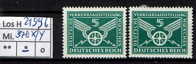 Los H21996: Deutsches Reich Mi. 370 x + y *