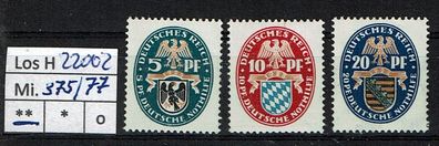 Los H22002: Deutsches Reich Mi. 375/77 * *