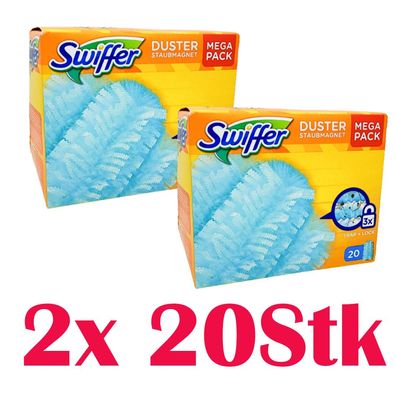 Swiffer Duster Staubmagnet Tücher Nachfüllpack 2x Mega Pack, 40 Stück