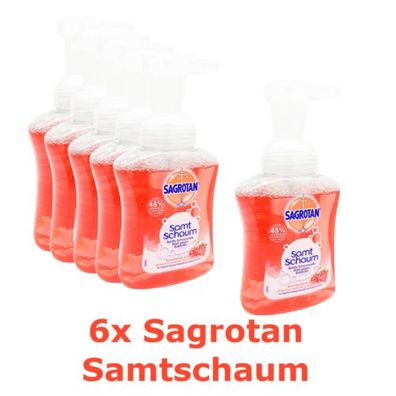 Sagrotan Schaumseife 6x STÜCK Samt Schaum Kirschblüte & Rose 250ml