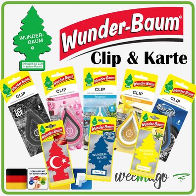 Wunderbaum Wunder-Baum Auto Lufterfrischer Duftbaum Camper Wohnung KARTE & CLIP