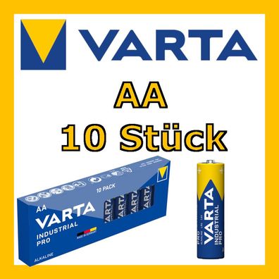 VARTA | Industrial Pro | AA | MIGNON LR6 | 1,5V | Alkaline Batterien | 10 Stück