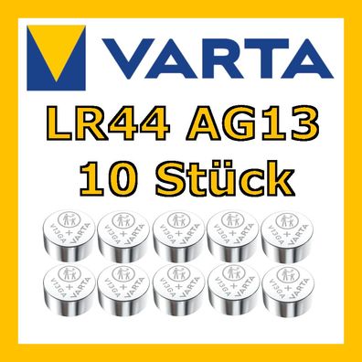 VARTA | V13GA LR44 AG13 | Alkaline | 1,5V | Batterie Knopfzelle | Bulk 10x Stück