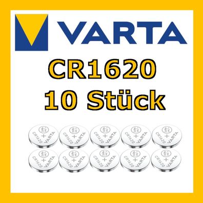 VARTA | CR1620 | Lithium Knopfzelle Knopfbatterie | 10 STÜCK
