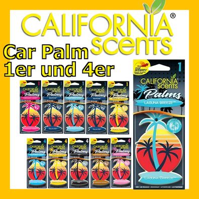 California SCENTS | Car Palm Palme | Lufterfrischer | VIELE DÜFTE | 1er & 4er